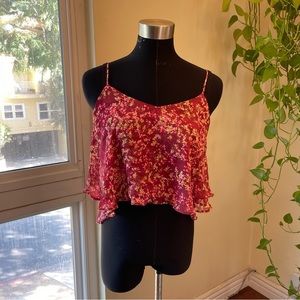Express red floral top